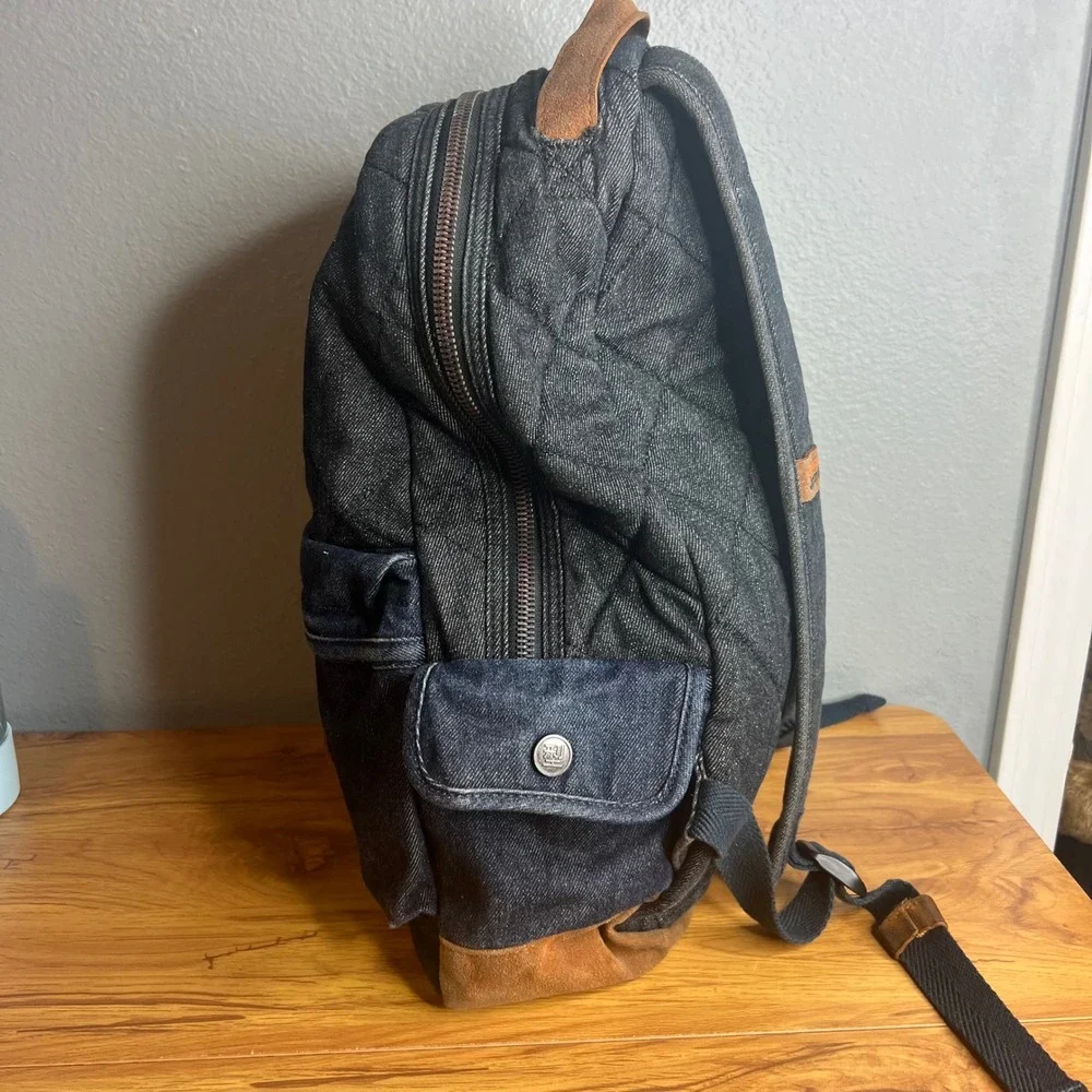 Superdry Japan Outdoor Quilted Denim Backpack Rugged Streetwear